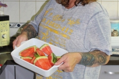 Tina hat uns Wassermelone angerichtet ...